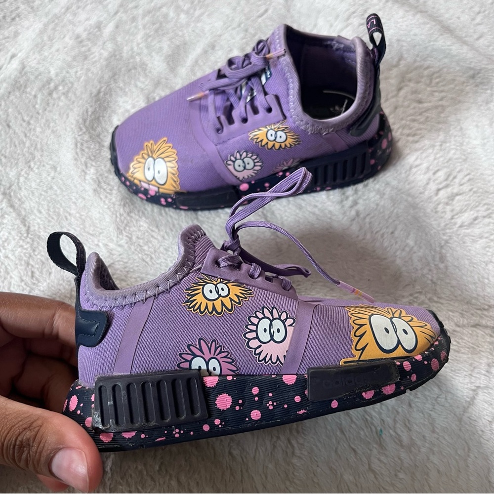 Kids size 7c Purple Monster Adidas Sneakers